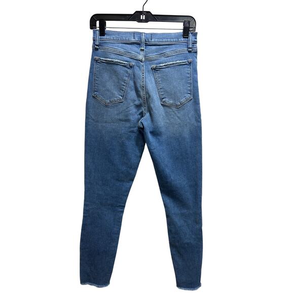 Abercrombie & Fitch The Super Skinny Ankle High Rise Jeans 28/6R Blue Denim Rip - Picture 3 of 7